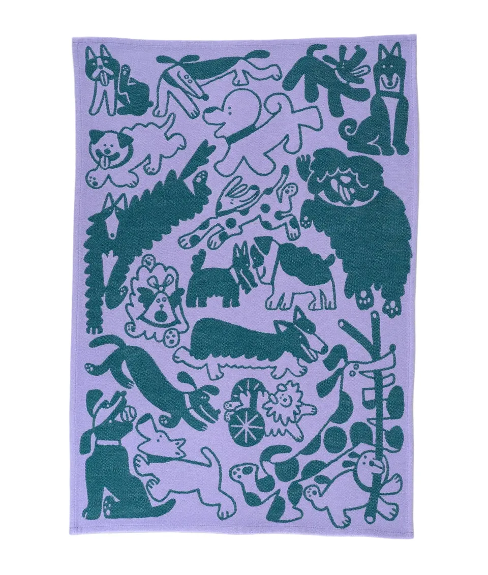 dubblefilm-dogs-day-out-geschirrtuch-baumwolle-50x70-lila image 1
