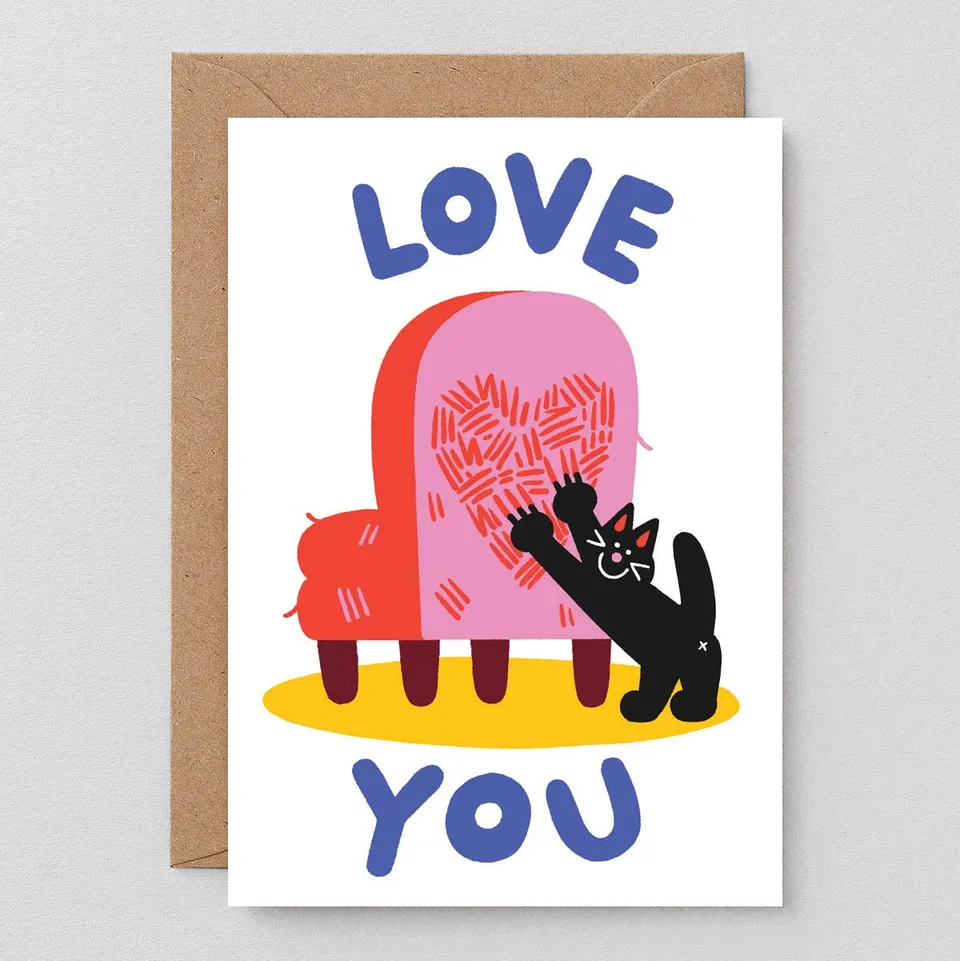 dubblefilm-cat-love-gru-karte-katzenmotiv-mit-umschlag image 1
