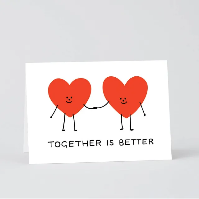 dubblefilm-together-is-better-gru-karte-hochzeit-rot-blanko image 1