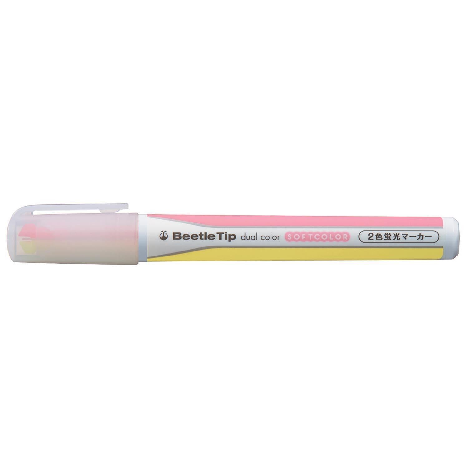 kokuyo-beetle-tip-duo-textmarker-gelb-rosa-mit-drehfunktion image 4