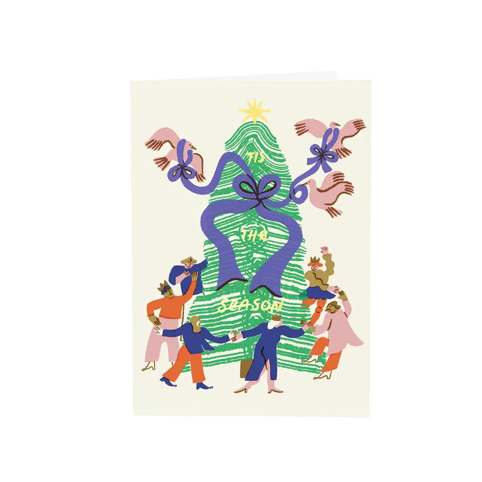 dubblefilm-tis-the-season-weihnachtskarte-goldfolie-umschlag image 1