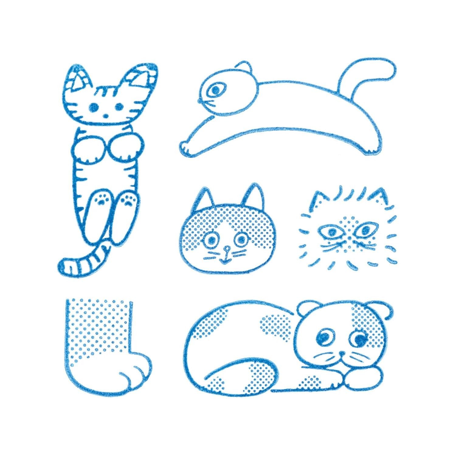 kori-jirushi-stempel-set-cat-6-teilig-transparent image 4