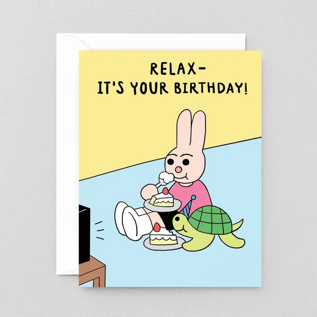 dubblefilm-stationery-relax-it-s-your-birthday-gru-karte-mit-umschlag image 1