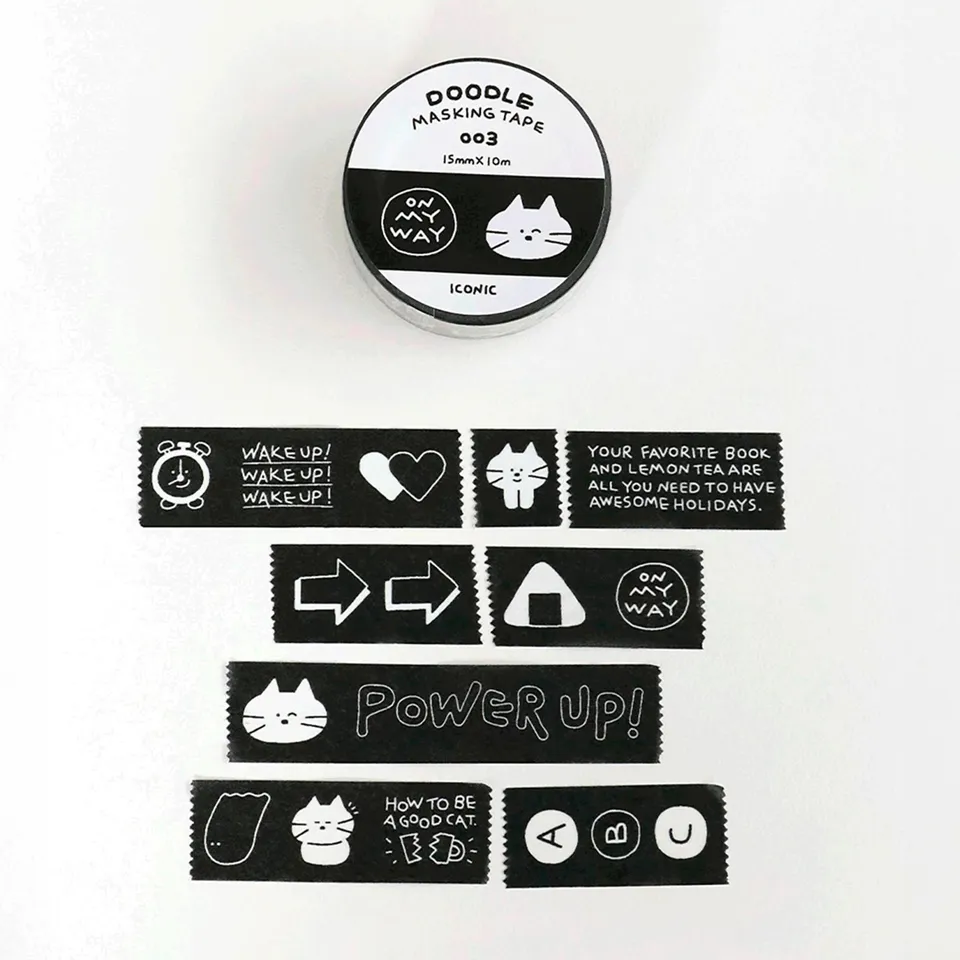 dubblefilm-doodle-003-washi-tape-15-mm-x-10-m-papier image 1