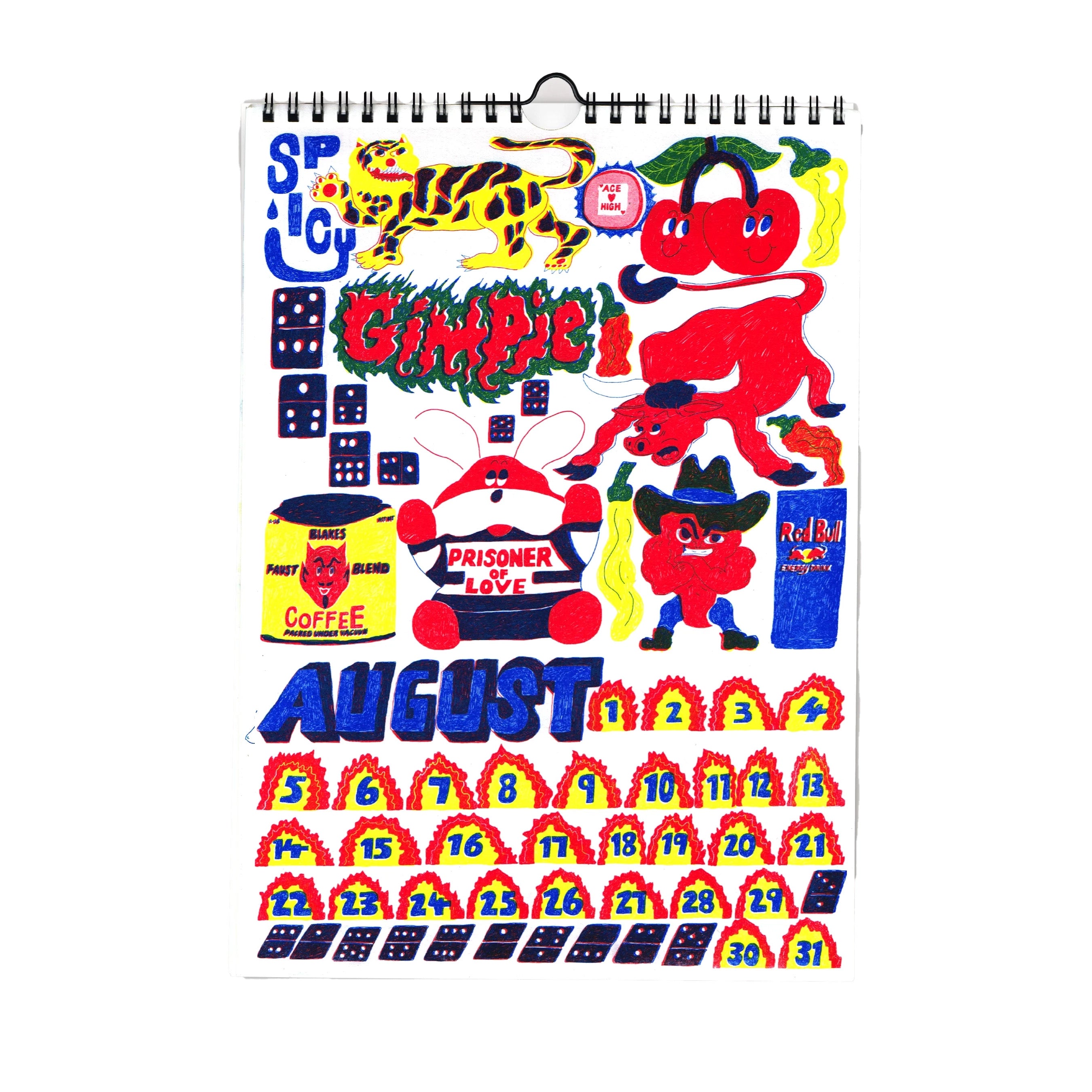 dubblefilm-jumbo-press-wandkalender-2026-risograph-illustriert image 3