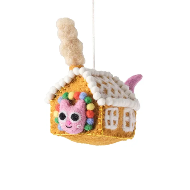 dubblefilm-katze-gretel-filz-anh-nger-lebkuchenhaus-handmade image 1
