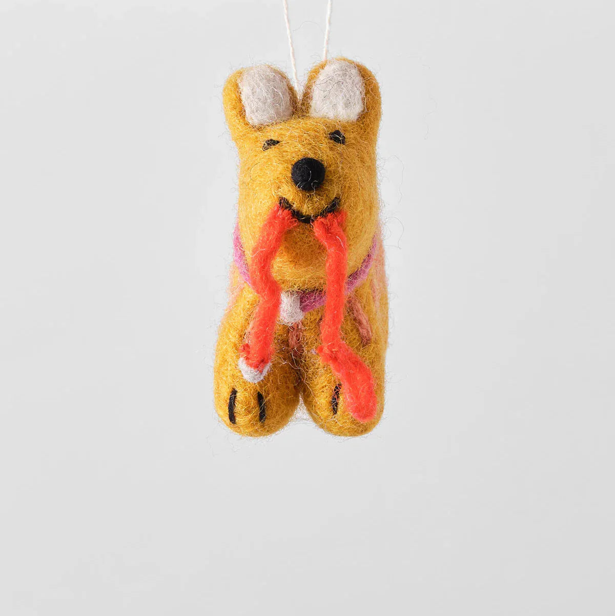 dubblefilm-ginger-hund-mit-leine-filzanh-nger-handfilz-nepal image 2