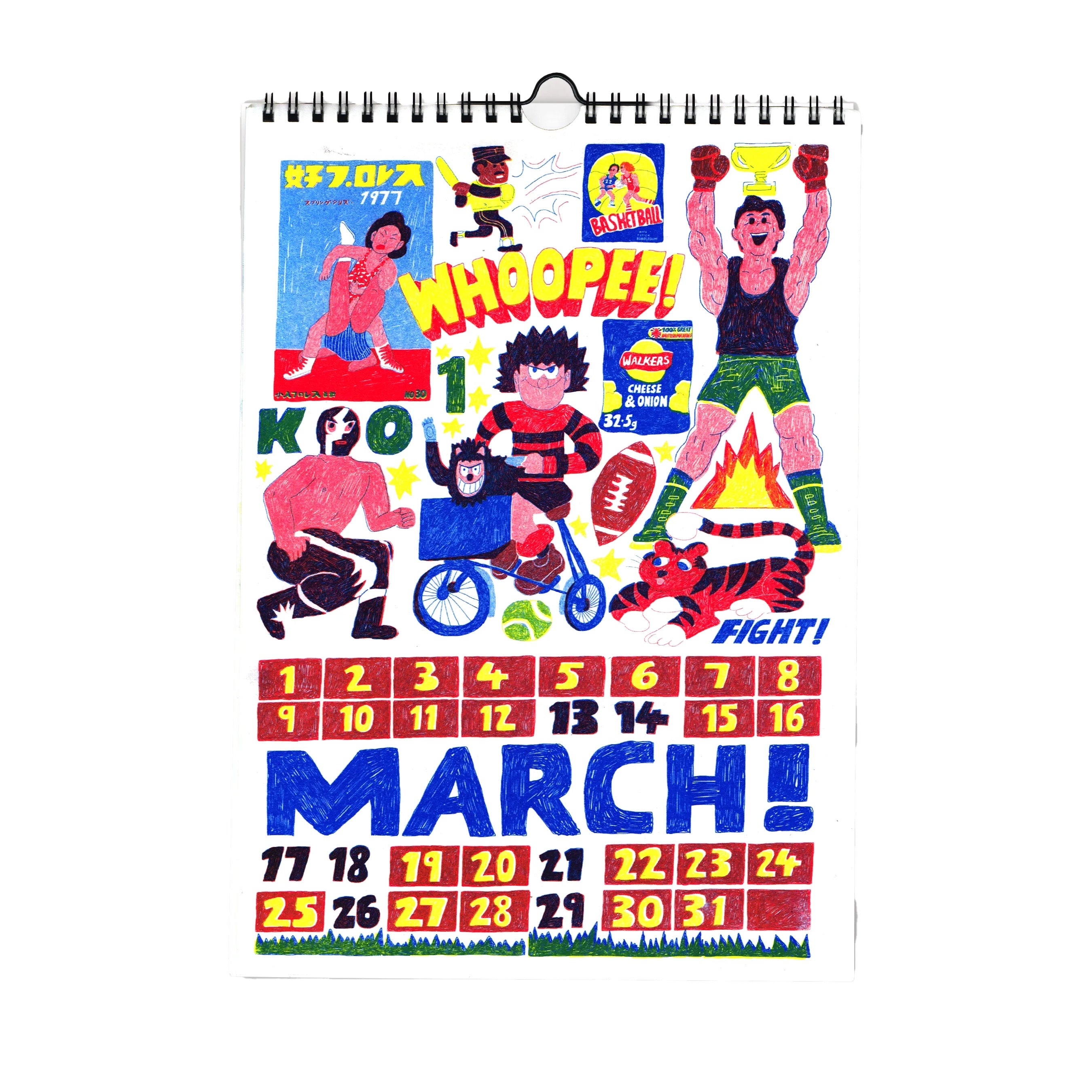 dubblefilm-jumbo-press-wandkalender-2026-risograph-illustriert image 2