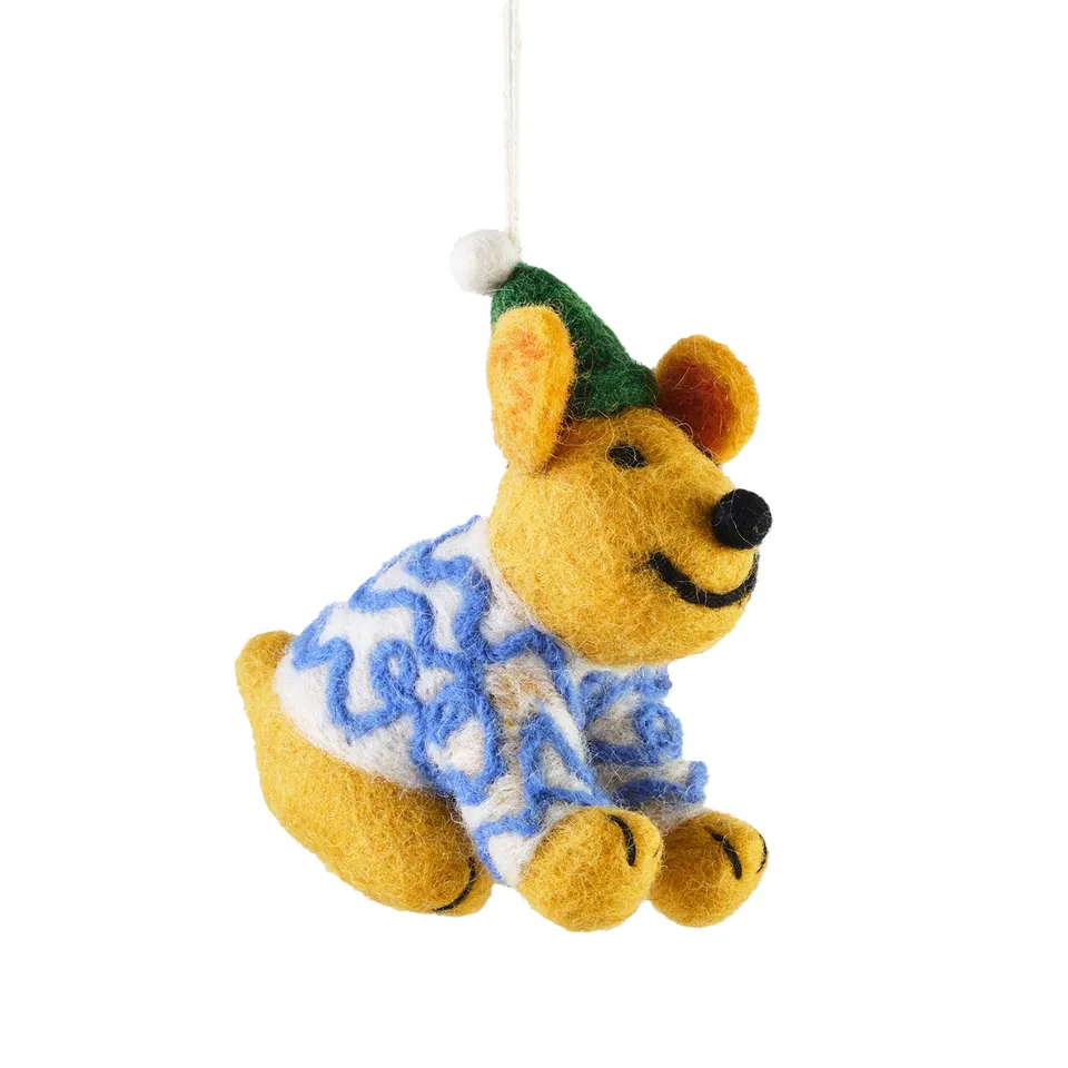 dubblefilm-pippin-filzanh-nger-hund-mit-m-tze-weihnachtsdeko image 1