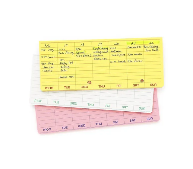 penco-weekly-memo-pad-haftnotizen-30-blatt-rosa-wei-gelb image 1