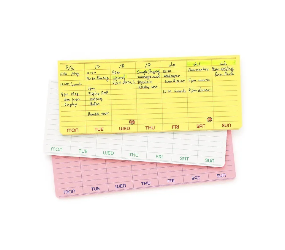 penco-weekly-memo-pad-haftnotizen-30-blatt-rosa-wei-gelb image 1