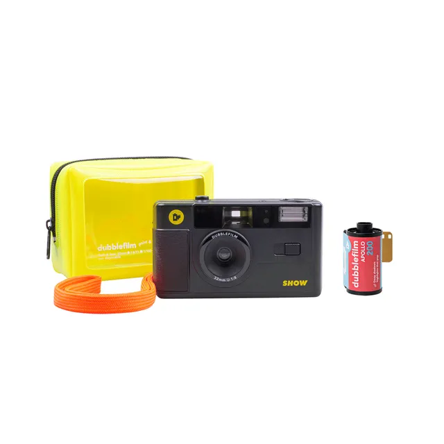 dubblefilm-show-starter-pack-35mm-kamera-set-schwarz-mit-apollo-farbfilm image 1