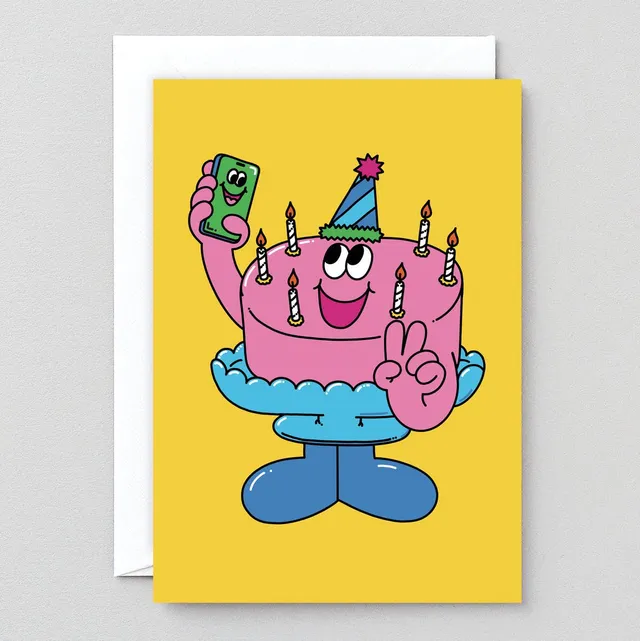 tiago-majuelos-birthday-cake-selfie-grusskarte-mit-umschlag image 1
