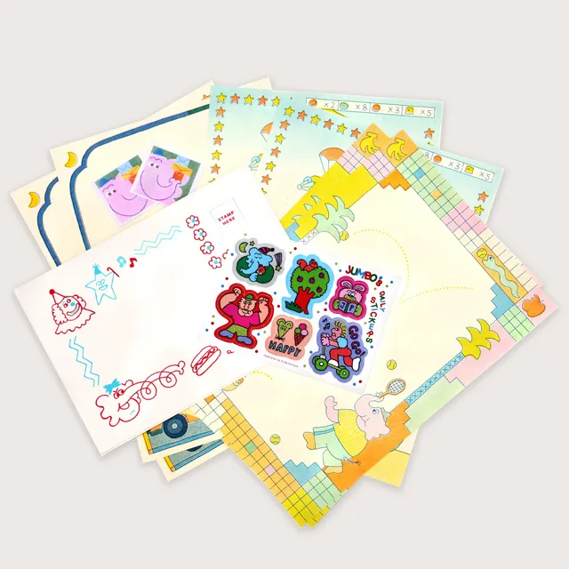 jumbo-press-risograph-papeterie-set-a4-6-blatt-sticker image 1