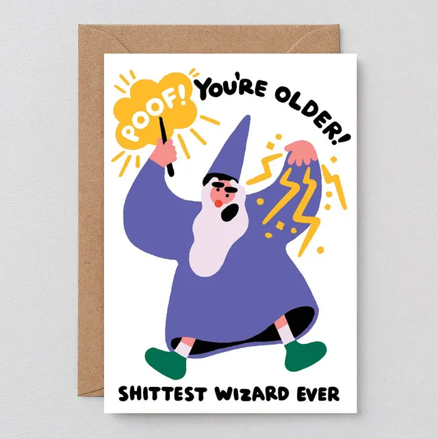 dubblefilm-poof-you-re-older-grusskarte-geburtstag-blanko image 1