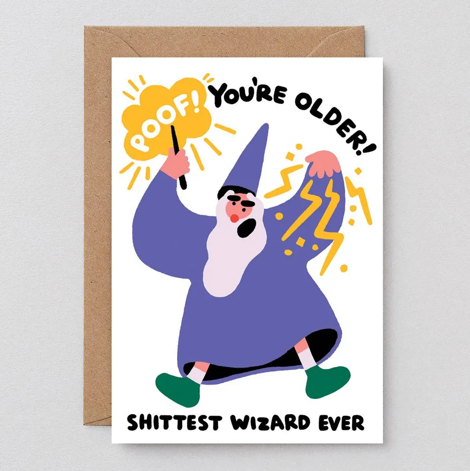 dubblefilm-poof-you-re-older-grusskarte-geburtstag-blanko image 1