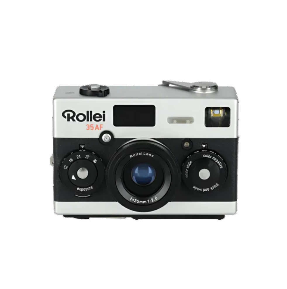 rollei-35af-analogkamera-35mm-kompaktkamera-chrom-mit-blitz image 1