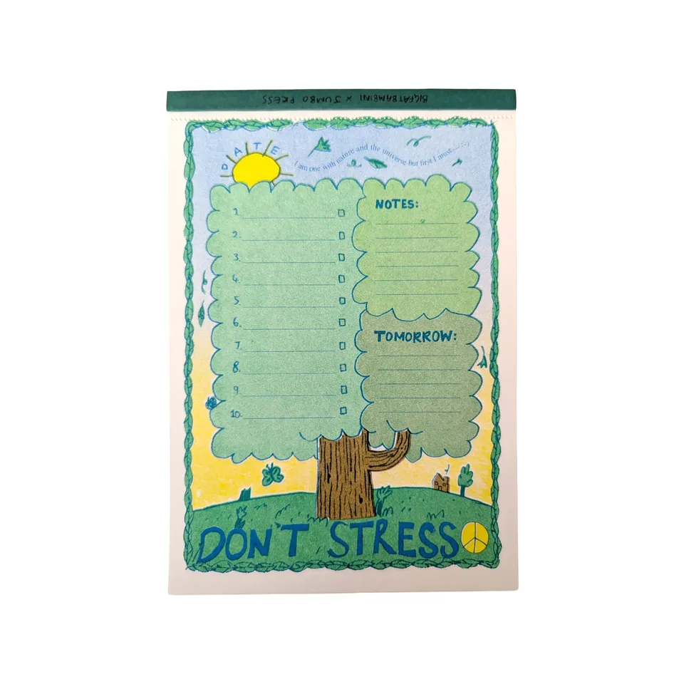 dubblefilm-jumbo-press-don-t-stress-notizblock-riso image 1