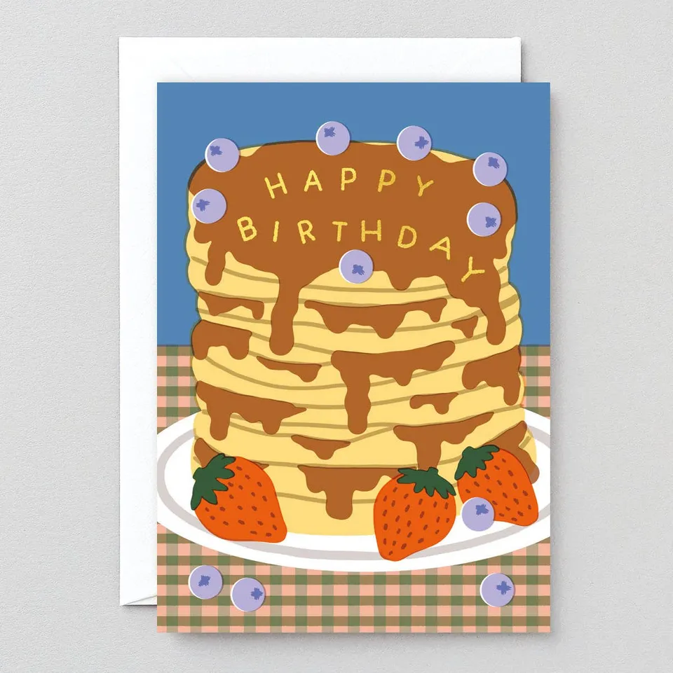 dubblefilm-stationery-happy-birthday-pancakes-gru-karte-gold image 1
