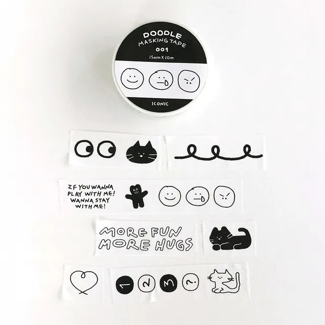 dubblefilm-doodle-masking-tape-001-washi-tape-15mm-x-10m image 1