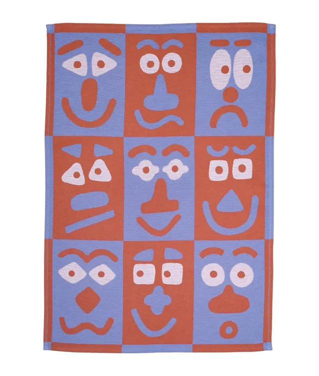 dubblefilm-making-faces-blue-brown-geschirrtuch-baumwolle-50x70 image 1
