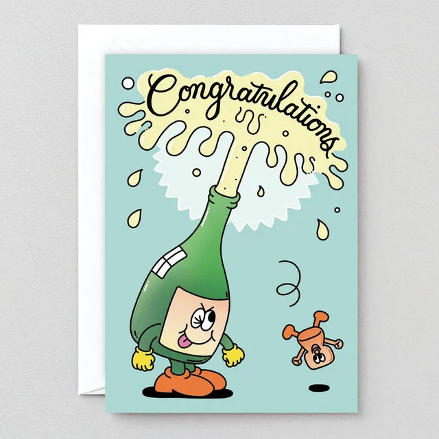 dubblefilm-congratulations-klappkarte-champagner-mit-umschlag image 1