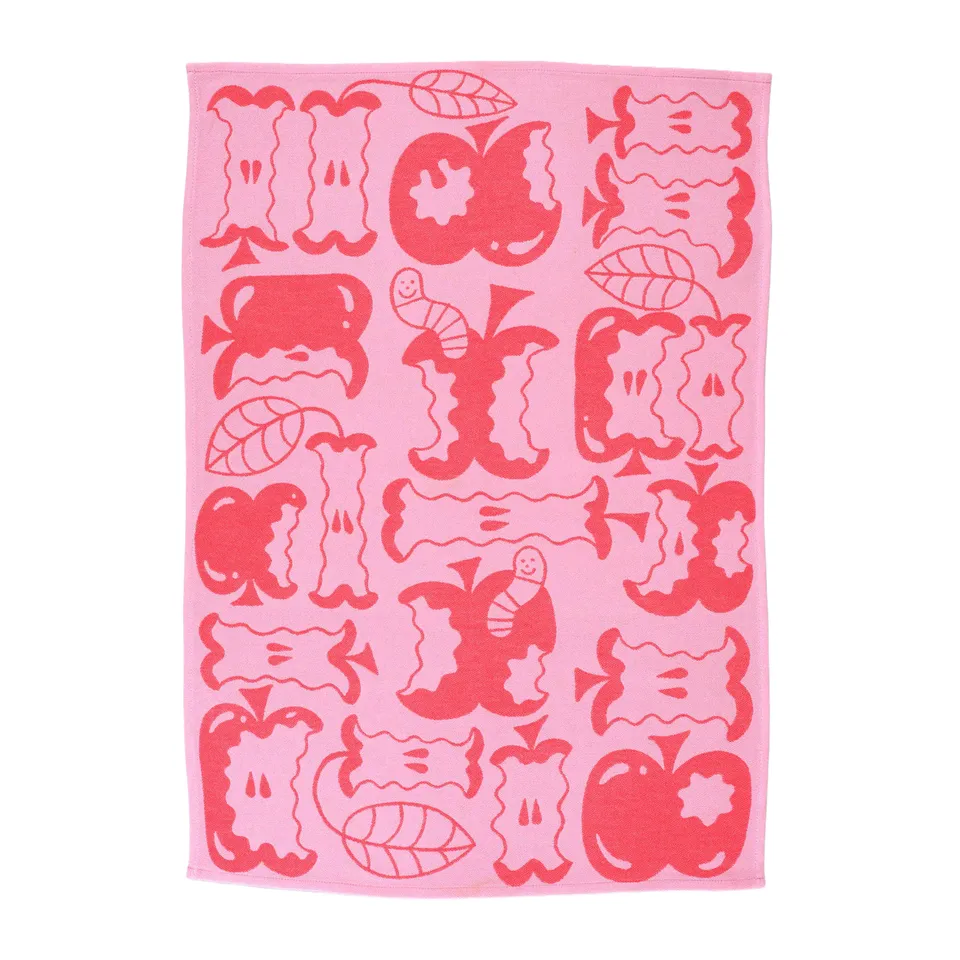 dubblefilm-una-manzana-al-d-a-geschirrtuch-baumwolle-rosa image 1