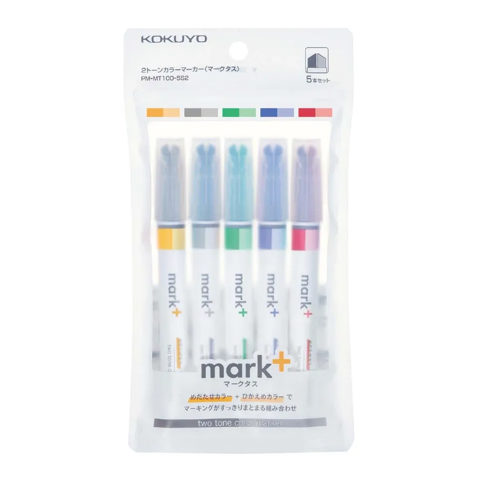 mark-2-tone-textmarker-5er-set-pastell-wasserbasiert image 1