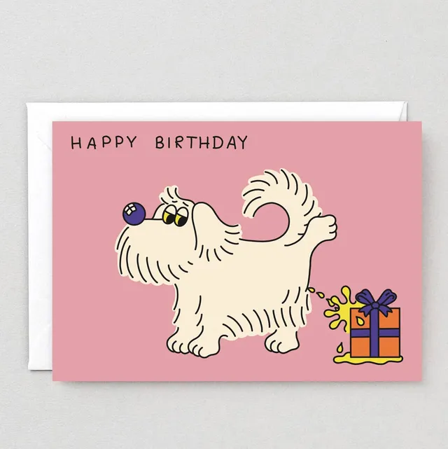 dubblefilm-happy-birthday-dog-pee-gru-karte-mit-umschlag image 1