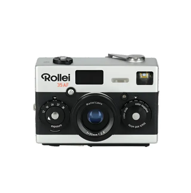 rollei-35af-analogkamera-35mm-kompaktkamera-chrom-mit-blitz image 1