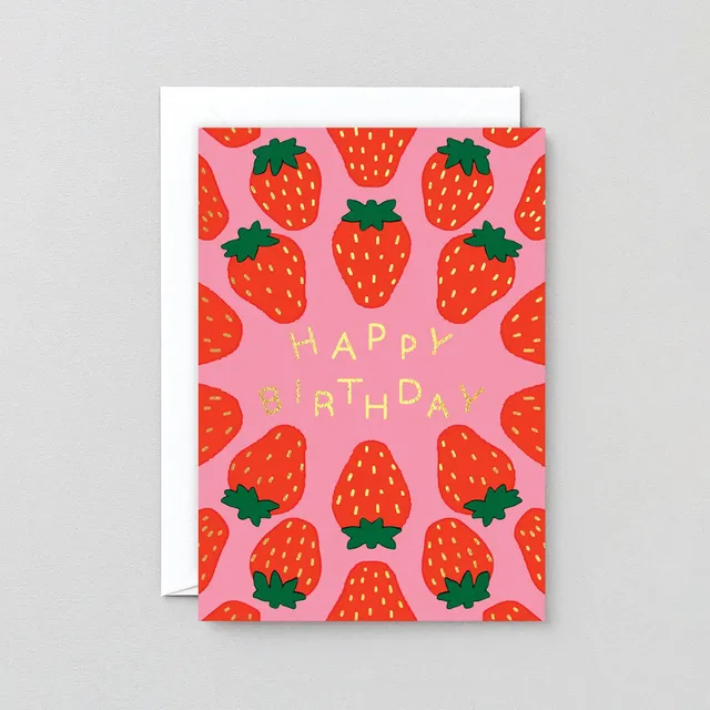 dubblefilm-happy-birthday-strawberries-geburtstagskarte image 1