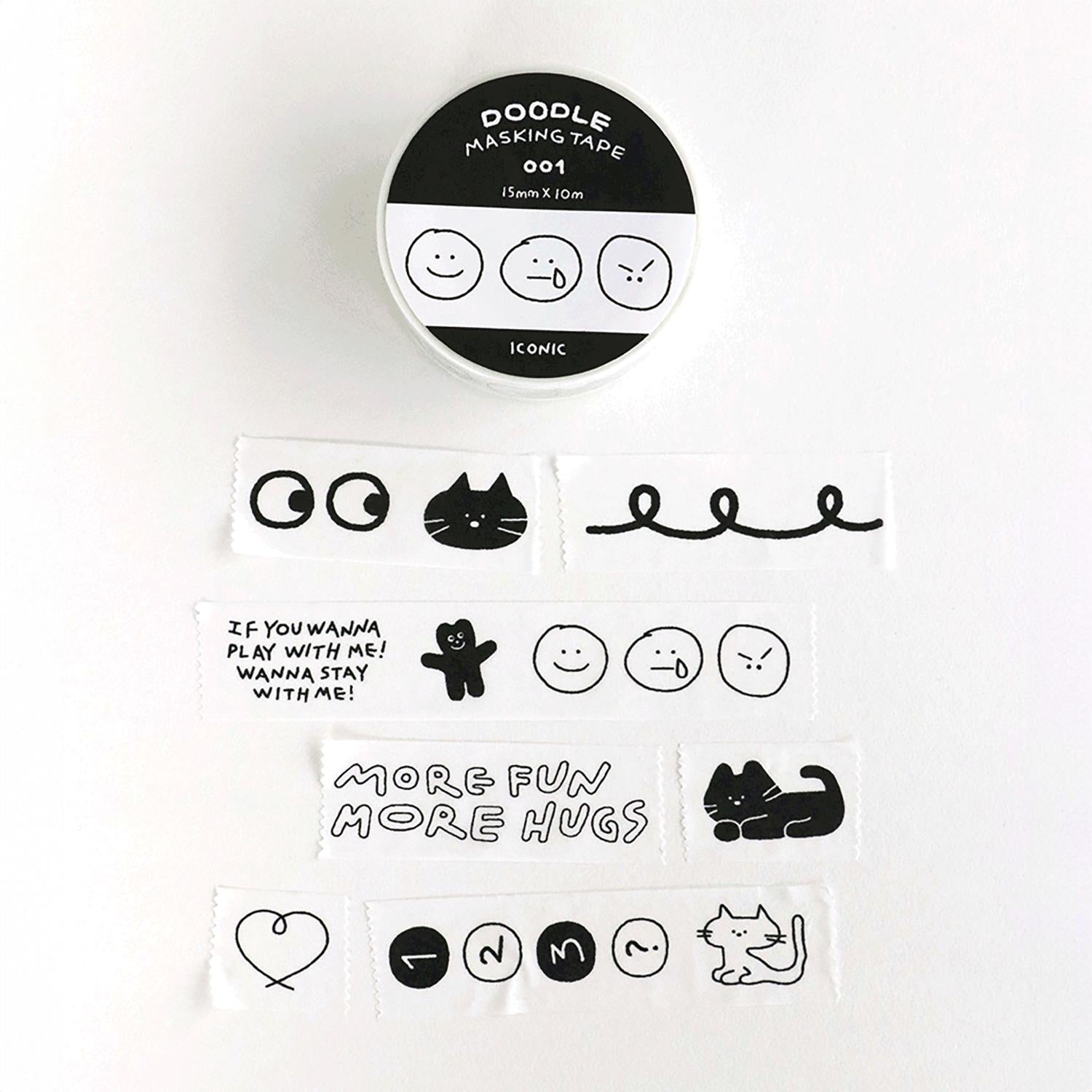 dubblefilm-doodle-masking-tape-001-washi-tape-15mm-x-10m image 1
