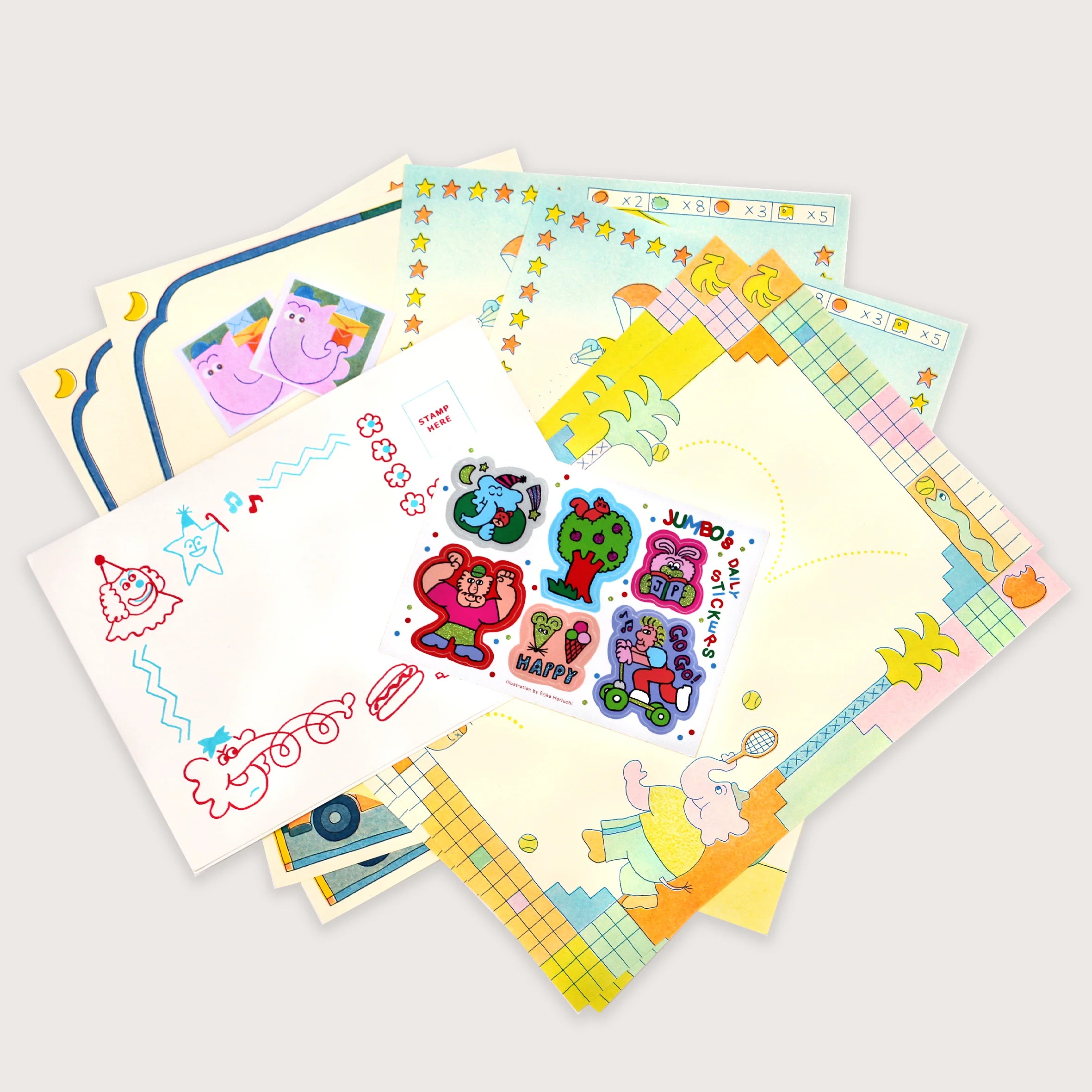 jumbo-press-risograph-papeterie-set-a4-6-blatt-sticker image 1